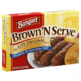 Banquet brown 'n serve LITE ORIGINAL sausages links 12/6.4oz