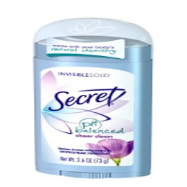 Secret antiperspirant invisible solid SHEER CLEAN 6/2.6oz