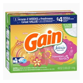 Gain powder detergent HAWAIIAN ALOHA 4/49oz