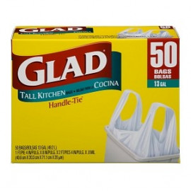 Glad tall kitchen bags FLAP TIE (13gallon) 8/40ct