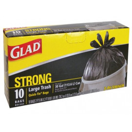 Glad large trash QUICK TIE (30gallon) 12/10ct