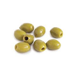 Pitted green olives 12/qt